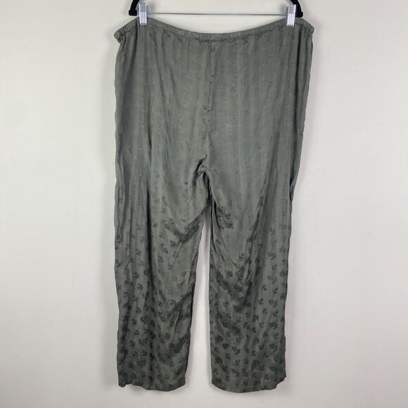April Cornell Pants Womens Size M Floral Straight Leg Drawstring Sage Green - Picture 4 of 8